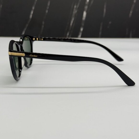 NEW CARTIER SUNGLASSES, ROUND BLACK GREEN EYEWEAR CARTIER CT0010S 004 - Picture 7 of 12